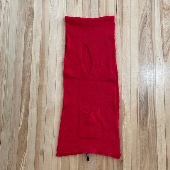 Sarah Pacini Red Mohair Merino Scarf - Made in Italy - Picture 4 of 9